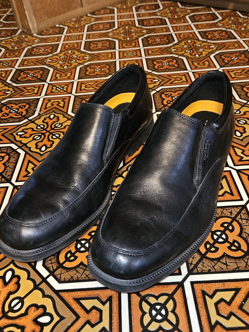 Rockport Black Leather Slip-On Loafers